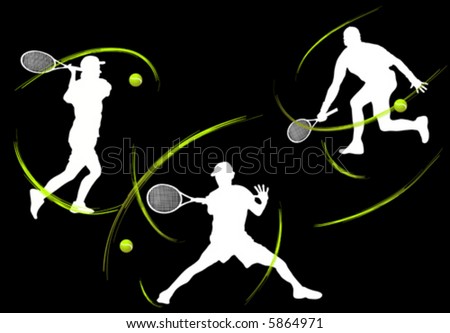 tennis players (vector)