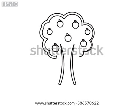 apples on the tree icon, vector illustration eps10