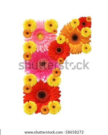 flower alphabet, r, lower case character