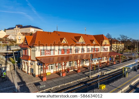 Renovated Railway Station With "Uhersky Brod" Sign - Uhersky Brod, Czech Republic, Europe