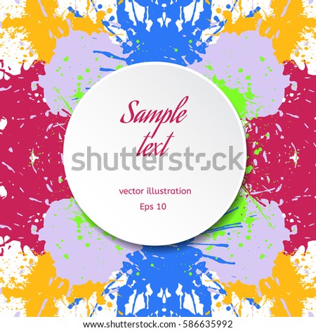 Rainbow colored blot background with place for your text,vector illustration