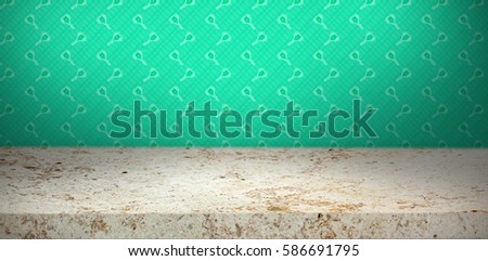 Digital composite of Patricks day wallpaper above table