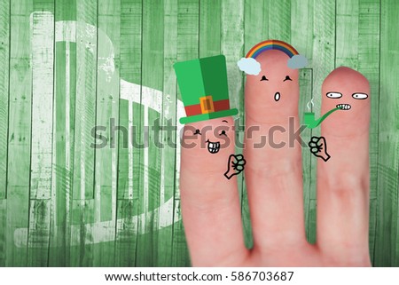 Digital composite of Patricks day hands with message