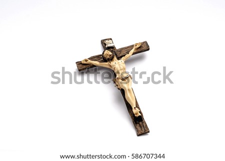 Crucifix of Jesus on the cross. Symbol of christian religion and belief.