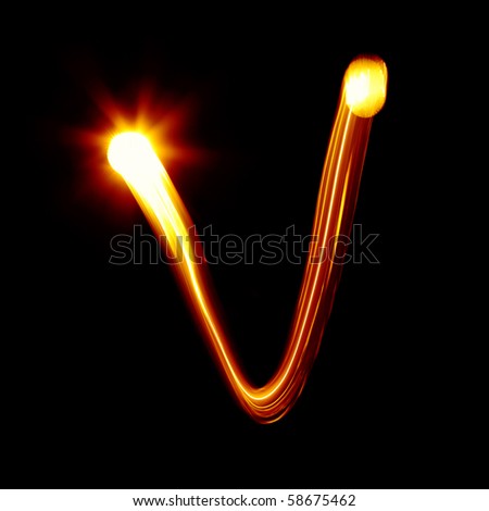 V - Created by light alphabet - lower case character