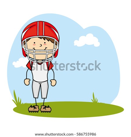 cute boy avatar character football player
