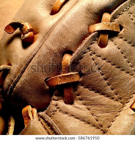 Leather baseball glove.
