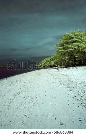 view of sea at terenganu,malaysia.infrared photography                      