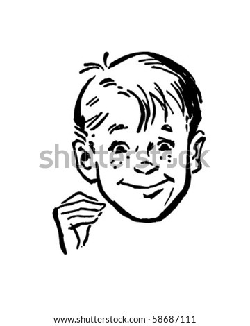 Smiling Boy - Retro Clip Art