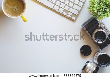 Graphic designer and Office supplies at the desk
