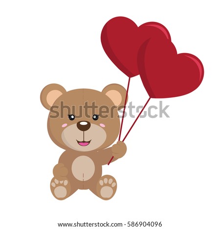 Bear background with love and white background
