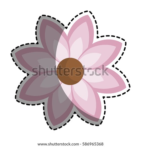 silhouette sticker with pink flower icon floral
