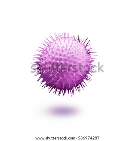 Virus purple color on a white background.