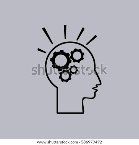 head and  gears  vector icon