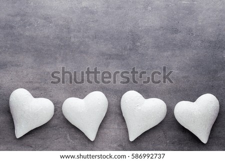 Valentine's Day greeting card. White and red heart.