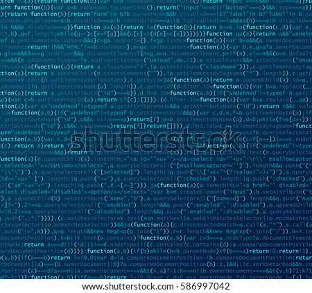 Software / Web Developer Programming Code.Javascript  Abstract Computer Script - Random Parts of Program Code. Vector Illustration. Royalty-Free Stock Photo #586997042