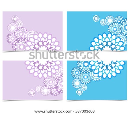 Vector floral greeting card, colorful flowers invitation with place for text