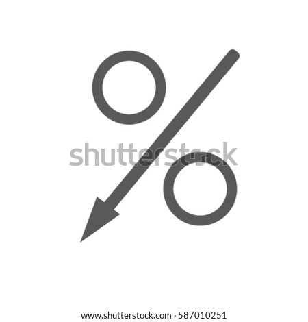 Percent down icon, decreasing percentage vector illustration Royalty-Free Stock Photo #587010251