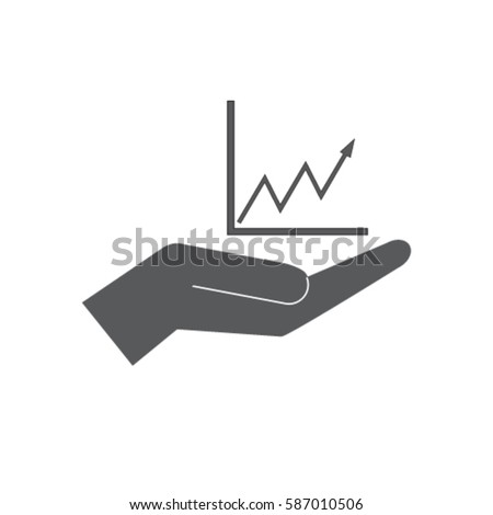 Chart in the hand icon, statictics vector illustration Royalty-Free Stock Photo #587010506