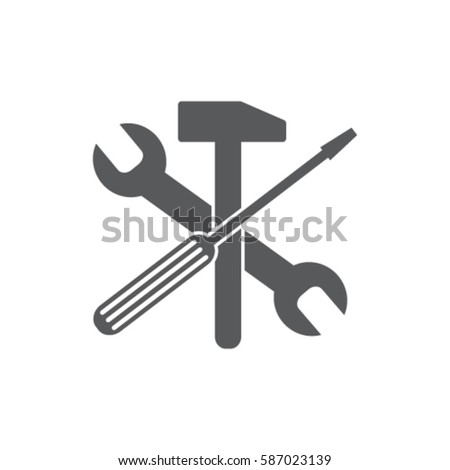 Wrench, hummer and screwdriver icon, service vector illustration Royalty-Free Stock Photo #587023139