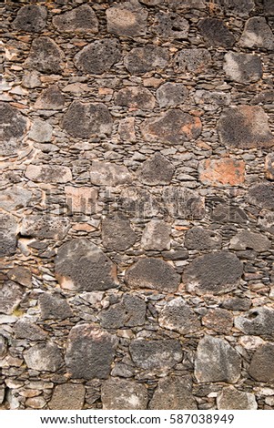 Old Stone wall in Tenerife, architecture backround