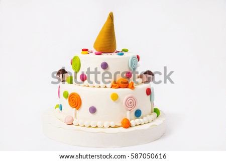photo of Toy cake on a white background