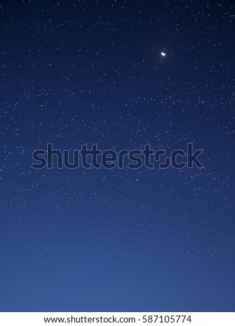 Night starry sky with the Moon