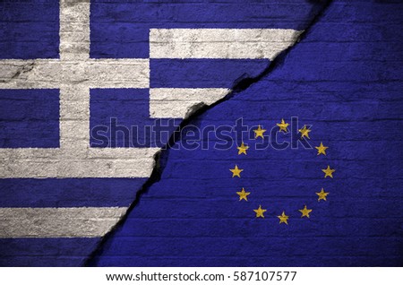 Flags of Greece and the EU