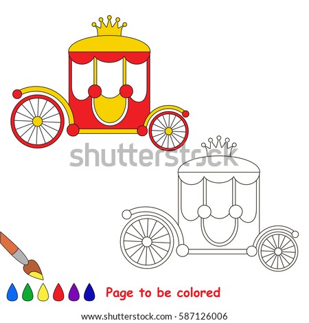 Chariot to be colored, the coloring book for preschool kids with easy educational gaming level.