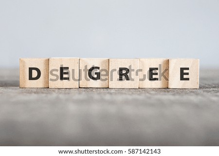 DEGREE word made with building blocks