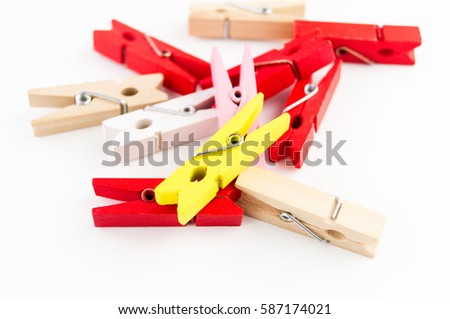 Different colored clothespins