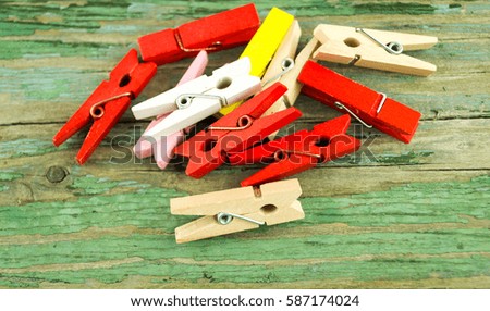 Different colored clothespins