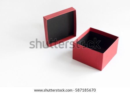 Open red box