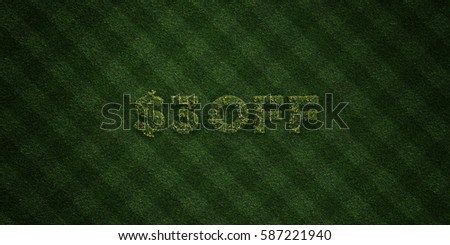 $3 OFF - fresh Grass letters with flowers and dandelions - 3D rendered royalty free stock image. Can be used for online banner ads and direct mailers.
