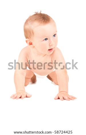Picture of a crawling baby