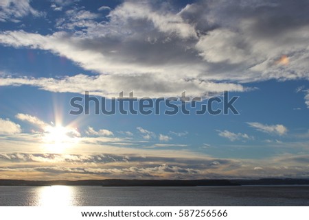 Sunset - The Oslofjord, south-east of Norway, it is part of the Skagerrak strait, connecting the North Sea and the Kattegat sea area, which leads to the Baltic Sea