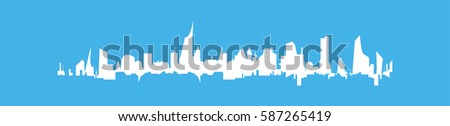 City silhouette blue background vector illustration
