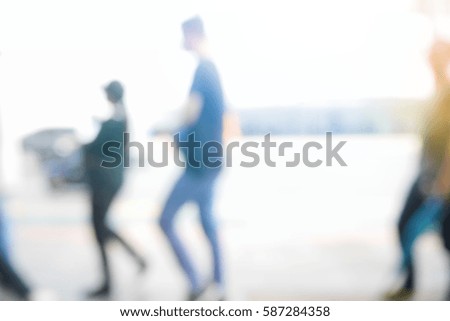 Picture blurred  for background abstract and can be illustration to article of people walking in the street