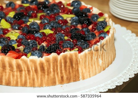 Birthday cake with berries on top