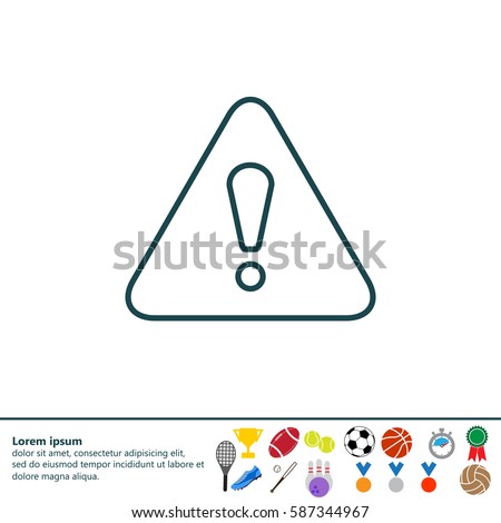 Exclamation danger line sign Royalty-Free Stock Photo #587344967