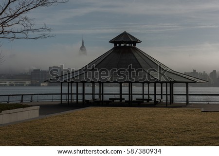 Band Stand at Pier A in Hoboken, New Jersey during the winter
