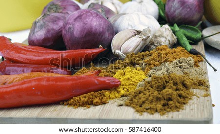 spices  curry and Asian cuisine ingredients.