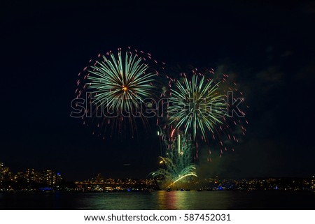 beautiful fireworks. colorful fireworks.