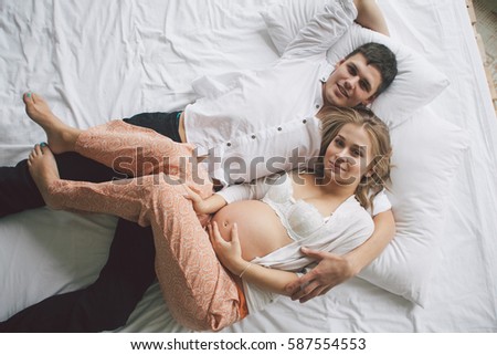 Young couple awaiting for birth of their baby.