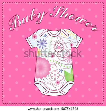 Vector gradient baby shower girl with body clothing