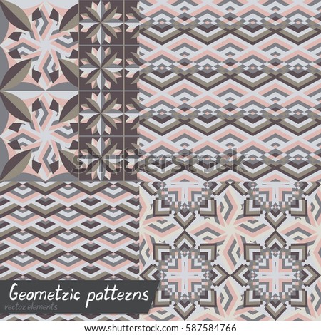Geometrical patterns. Geometric backgrounds. A set of five patterns.