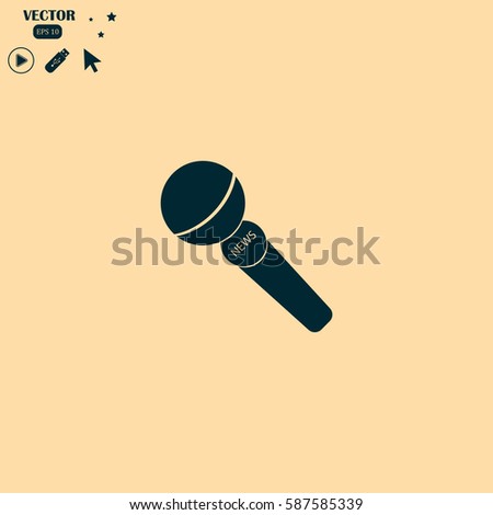 news microphone icon stock vector illustration flat design