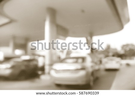 Picture blurred  for background abstract and can be illustration to article of filling station