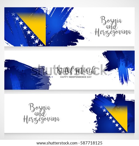 Bosnia and Herzegovina Independence Day Header Or Banner Background.