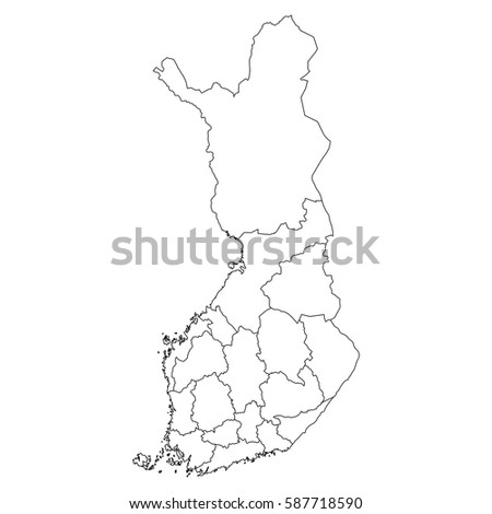 High detailed vector map with counties/regions/states - Finland